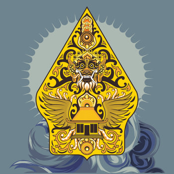 Modified Form of wayang Gunungan Concept vector