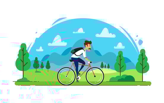 Vector Bicycler with Landscape 