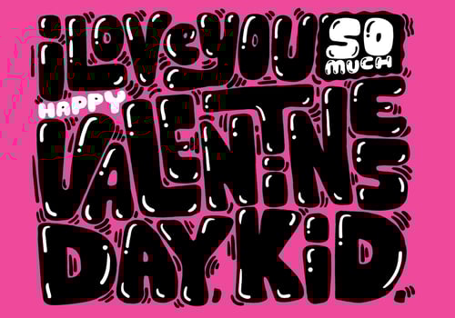 Valentine's day lettering vector