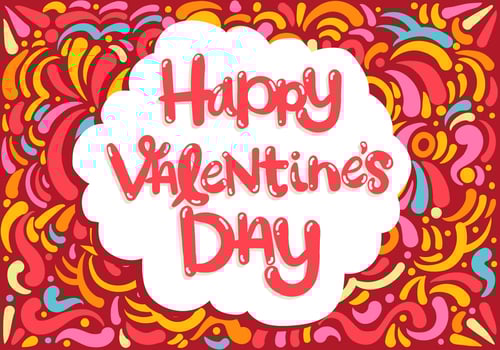 happy valentine's day lettering vector