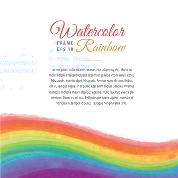 Watercolor Rainbow Frame Wave Vector