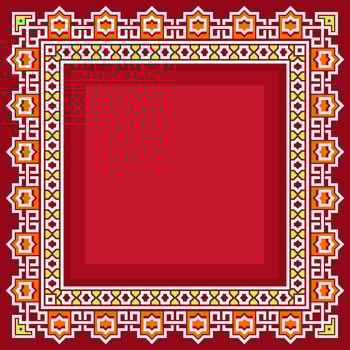 Islamic Border With Red Background Vector