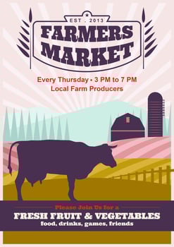 Famers Market Flyer Concept vector