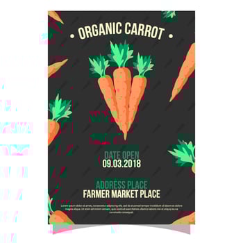 Organic Carrot Farmers Market Flyer Vector