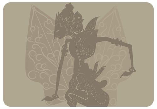 Prabu Ramawijaya With Gunungan Vector