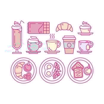 Vector Breakfast Outline Icons