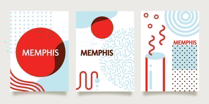 Memphis Background Template on Paper vector