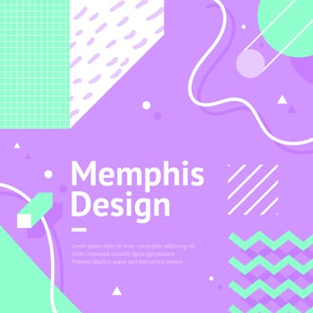 Memphis Background Purple Vector
