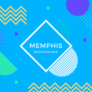 Flat Memphis Vector Background 