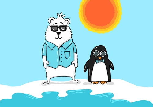 Polar bear and penguin vector