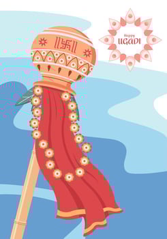 Happy Ugadi Vector Illustration