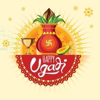 Creative Vector Abstract for Happy Ugadi with Nice and Beautiful Design Illustration