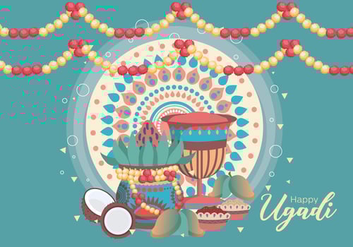 Happy Ugadi Vector