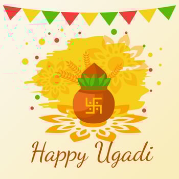 Happy Ugadi. Hindu New Year Vector