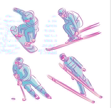 Winter Sport Olympic Hand Drawn Symbol Vector Illustration
