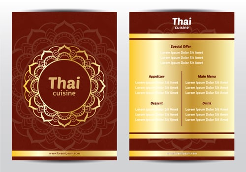 Thai Ornament Menu Template vector