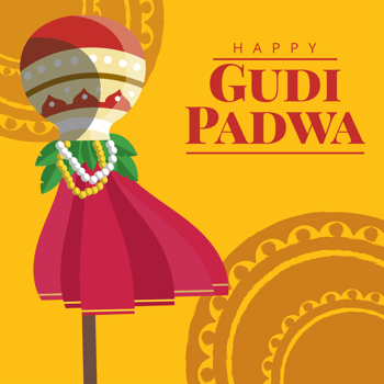 Gudi Padwa Greeting Card  vector