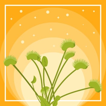 Flat Venus Fly Trap Vector Illustration