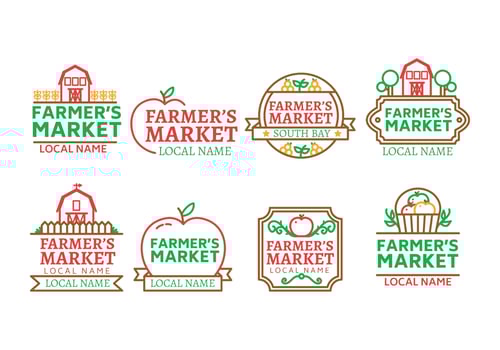 Farmers market logo vector