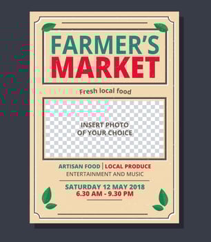 Farmer's Market Flyer Template vector
