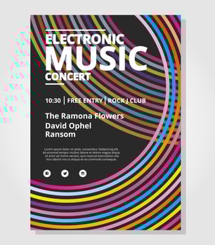 Electronic Concert Poster Template vector
