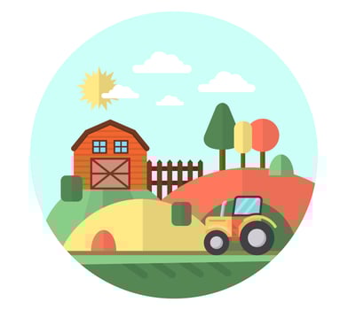 Flat Farm Landscape vector