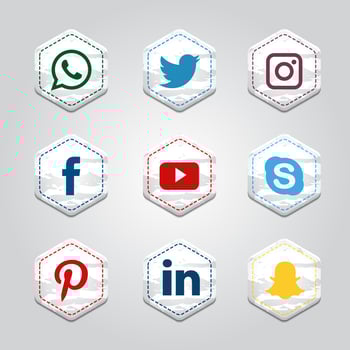 Hexagonal Social Media Collection vector