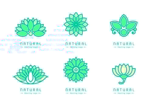 Natural Healing Logos Vector