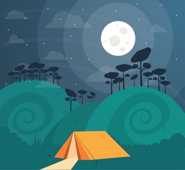 Flat Design Vector Nature Landscape Illustration