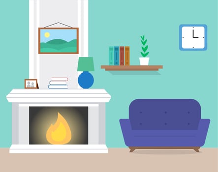 Flat Design Vector Room Design Illustration