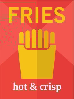 Fries Poster Design Template vector