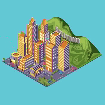 Hollywood sign isometric vector