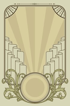 Pastel Colors Art Nouveau Frame Vector