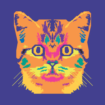 Vector Pop Art Portrait Of A Cat Illustration