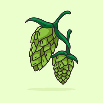 Hop Plant line illustration vector