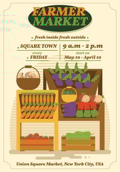 Farmer Market Flyer Template vector