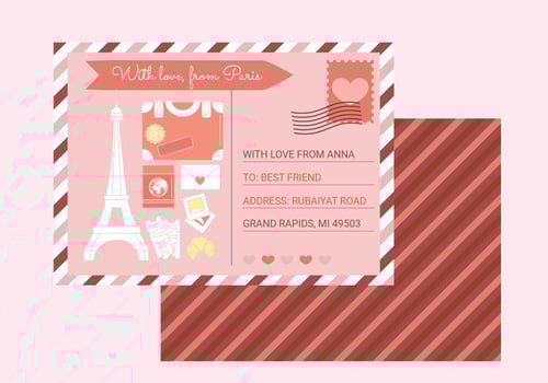 Vector Paris Postcard