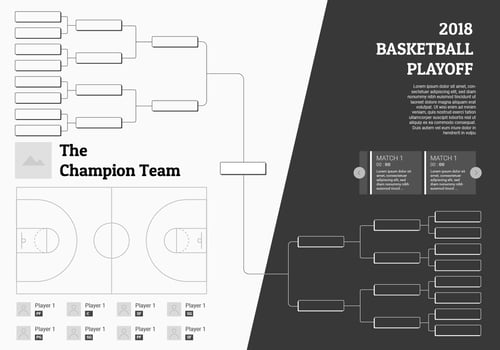 basketball tournament champion bracket vector