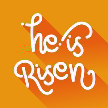 He is risen monoline typography vector