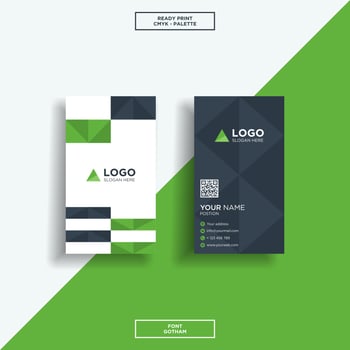 Business card 3d green black vector