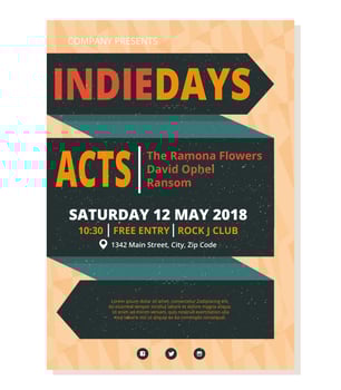 Indie Concert Poster Template vector