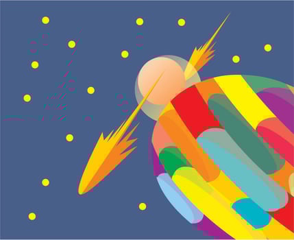 Planet and Stars vector