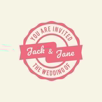 Vintage wedding stamp vector