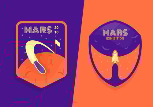 Journey to Mars Patch Vectors