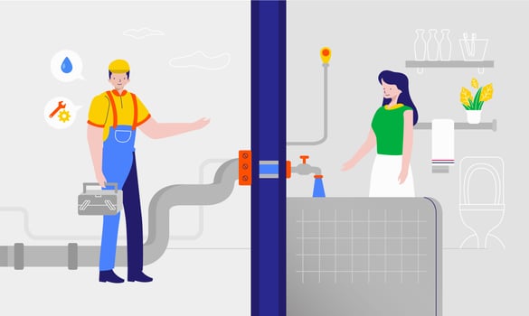 Plumber Streamed Clean Water Vector Illustration