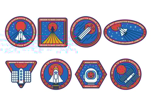 Mission to mars patch vector