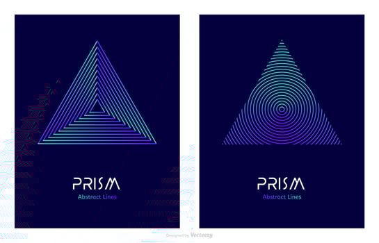 Abstract Line Design Prism Logo Vector Template