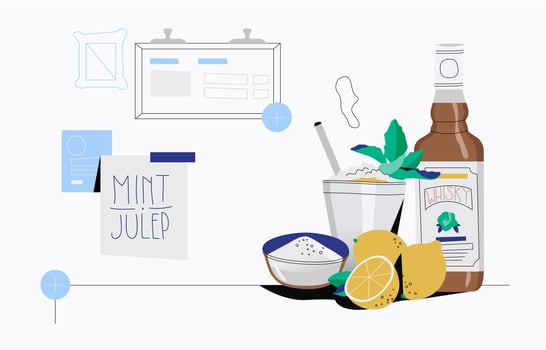 Fresh Mint Julep Vector Flat Background