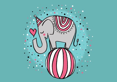 cute circus elephant vector