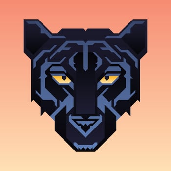Black Panther Mascot Animal Character vector